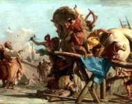 Giovanni Domenico Tiepolo - The Building of the Trojan Horse